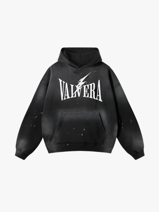 Valvera Vintage Wash Frayed Fleece Hoodie - Valvera