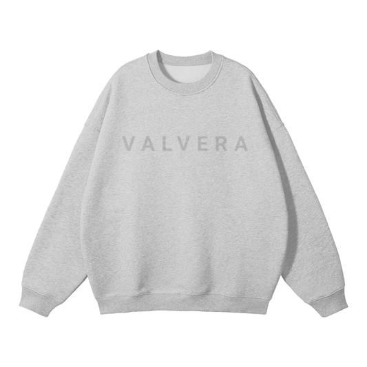 Valvera (Gray)Streetwear Unisex Solid Color Fleece Pullover