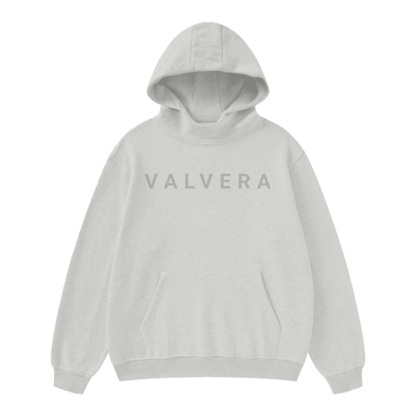 Valvera (Oat Gray&Gray Camel) High Neck Insulated FOG Solid Color Fleece Hoodie - 385 GSM