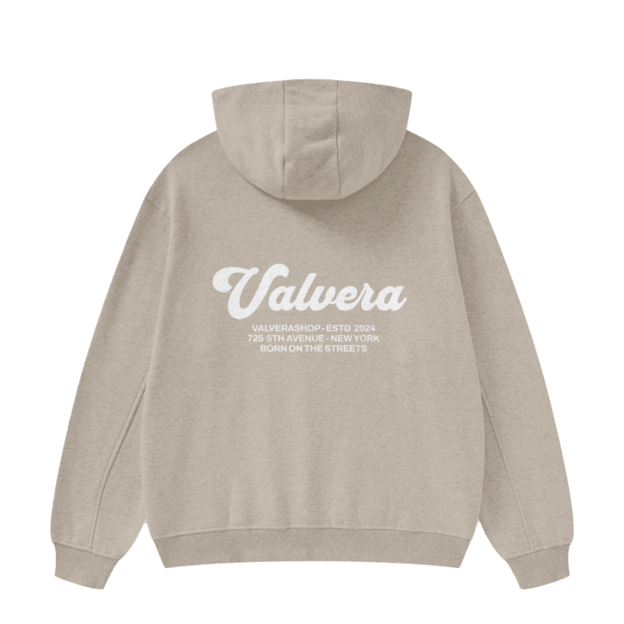 Valvera High Neck Insulated FOG Solid Color Fleece Hoodie - 385 GSM