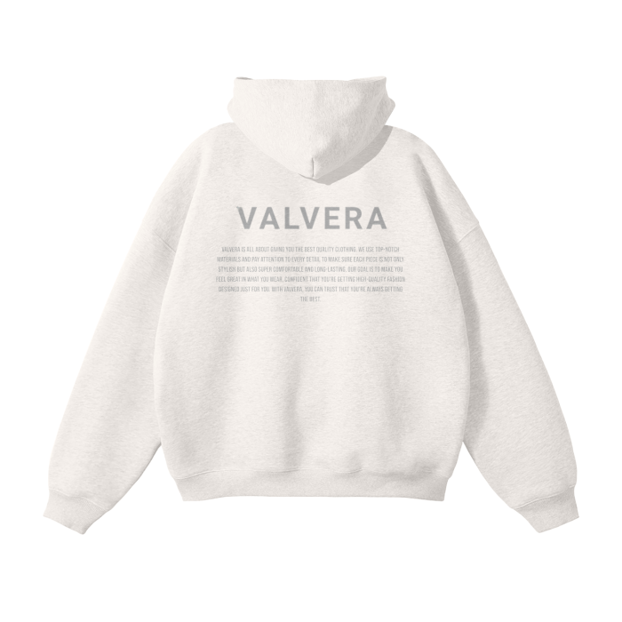 Valvera Streetwear Unisex Oversized Solid Color Fleece Hoodie