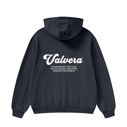 Valvera High Neck Insulated FOG Solid Color Fleece Hoodie - 385 GSM