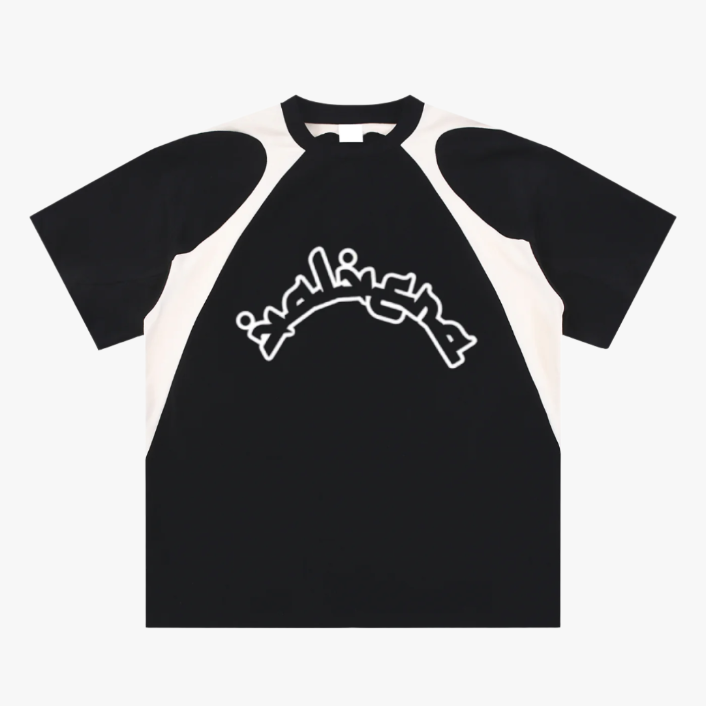 Valvera SS25 Arabic Contrast Panel Cotton T-Shirt - Valvera