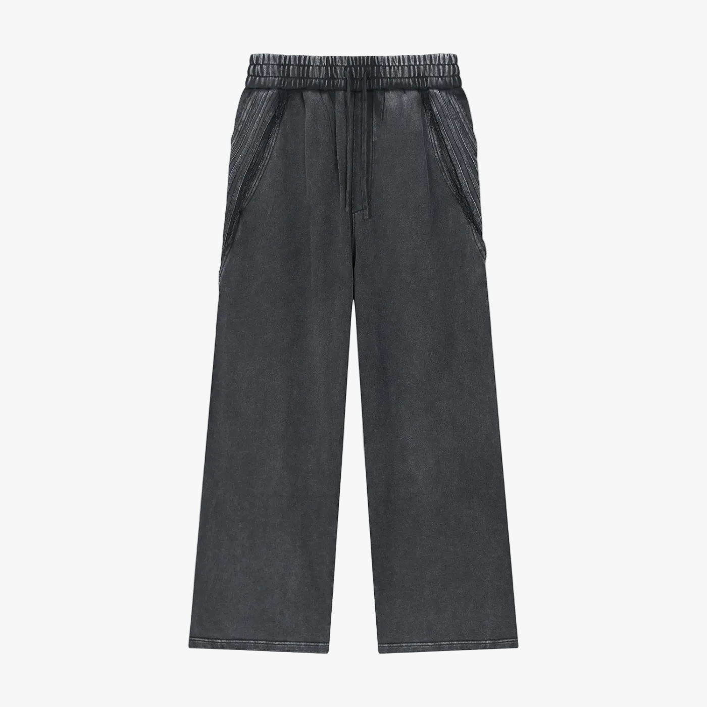 Valvera Basics Snow Washed Tape Raw Edge Sweatpants - Valvera