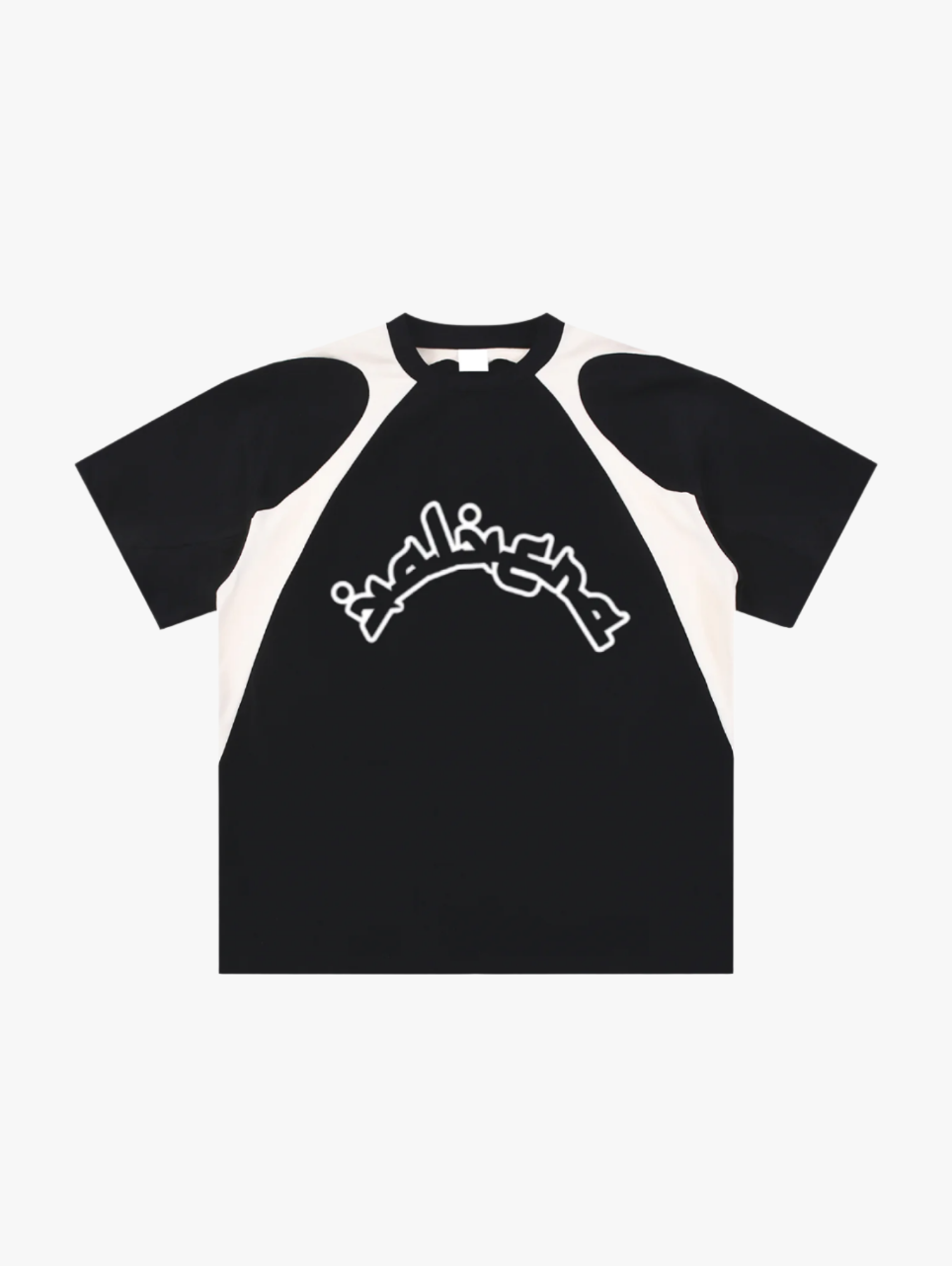 Valvera SS25 Arabic Contrast Panel Cotton T-Shirt - Valvera