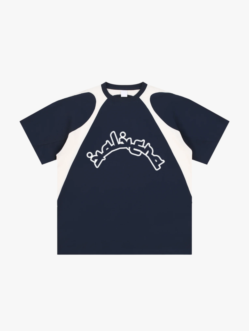 Valvera SS25 Arabic Contrast Panel Cotton T-Shirt - Valvera