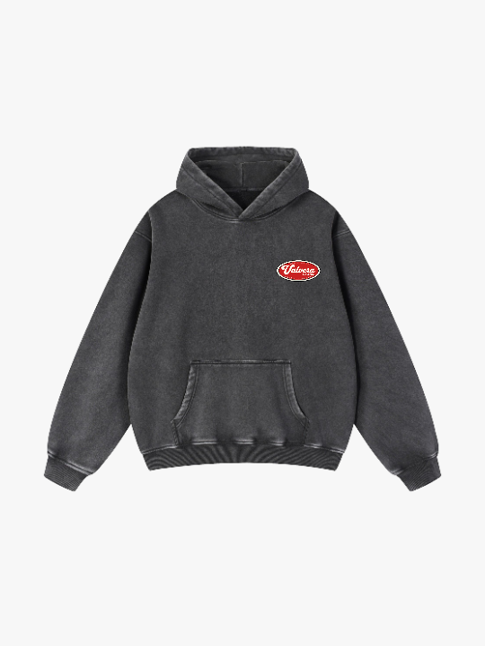 Valvera Racing Logo Snow Wash Fleece Oversize Hoodie