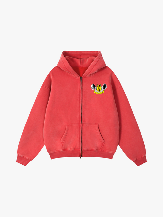 Valvera Grand Prix Zip-Through Boxy Fleece Hoodie - Valvera