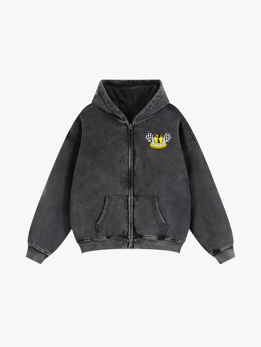 Valvera Grand Prix Zip-Through Boxy Fleece Hoodie - Valvera