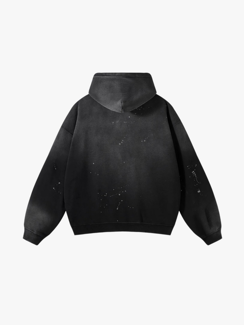 Valvera Vintage Wash Frayed Fleece Hoodie