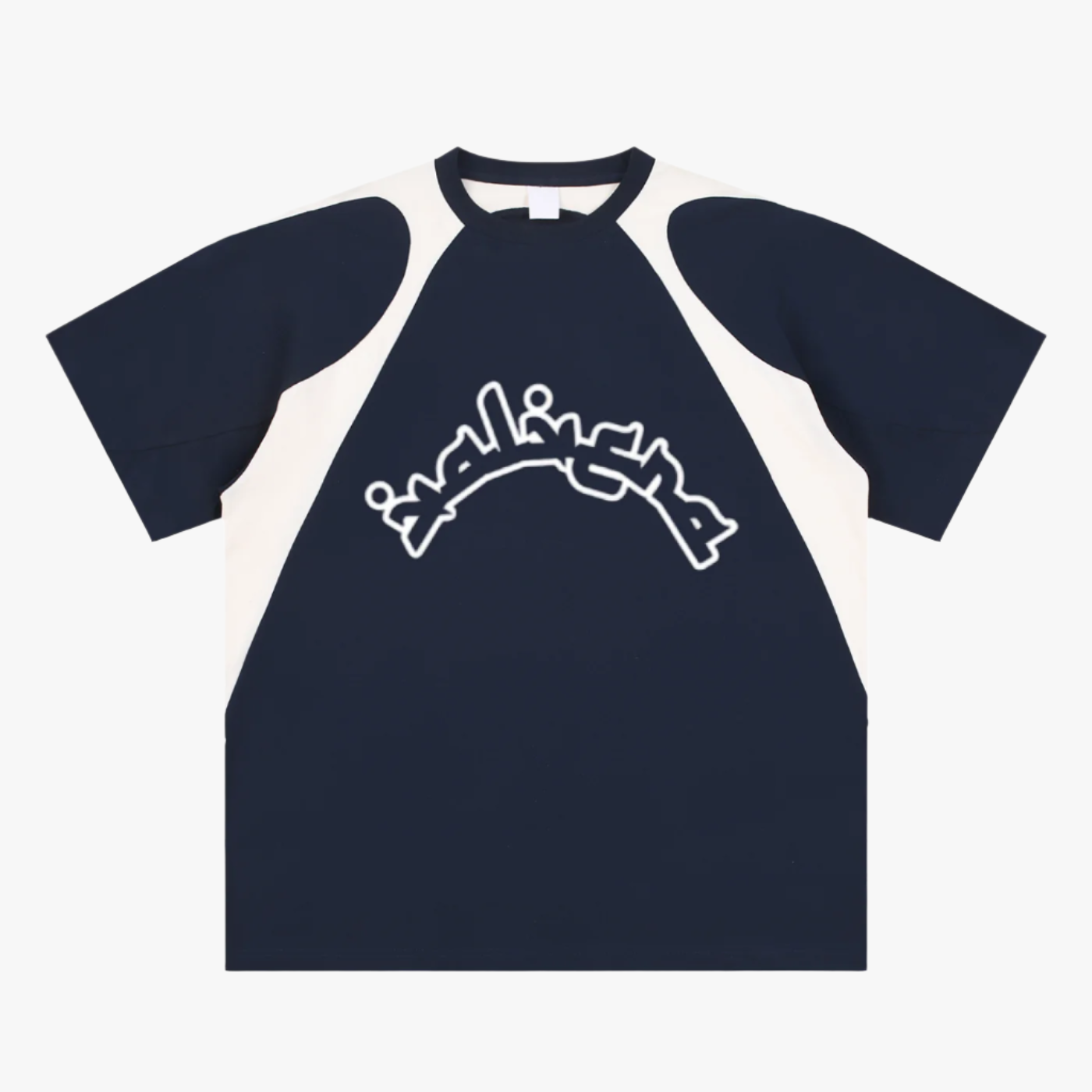 Valvera SS25 Arabic Contrast Panel Cotton T-Shirt - Valvera