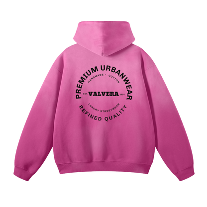 Valvera  Heritage Collection (Rose &Camel)Streetwear Unisex Monkey Washed Dyed Fleece Hoodie