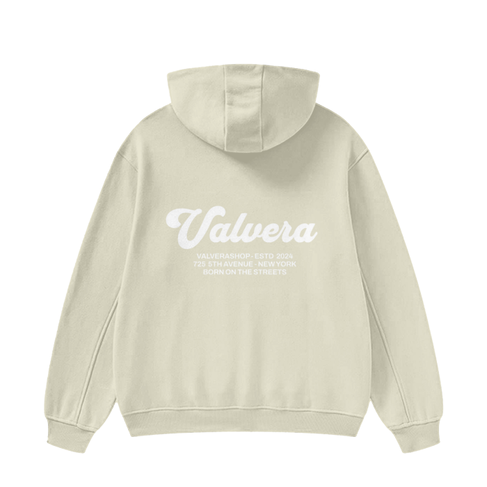 Valvera High Neck Insulated FOG Solid Color Fleece Hoodie - 385 GSM