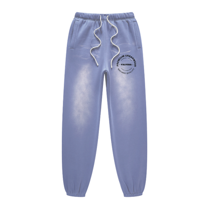 Valvera Heritage Collection (Denim Blue)Streetwear Unisex Monkey Washed Dyed Fleece Joggers