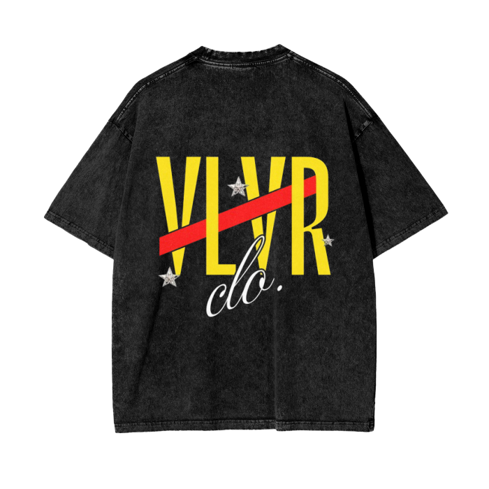 VLVR. Clo. Acid Wash Oversize T-Shirt - 250 GSM