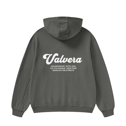 Valvera High Neck Insulated FOG Solid Color Fleece Hoodie - 385 GSM