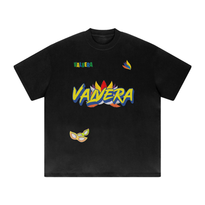 Valvera X Brasil Streetwear Unisex 425G Heavyweight Solid Color Drop Shoulder Loose T-shirt