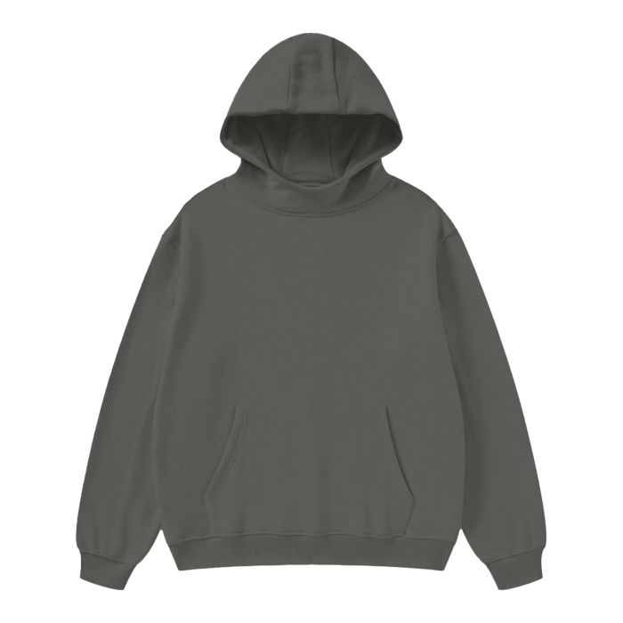 Valvera High Neck Insulated FOG Solid Color Fleece Hoodie - 385 GSM