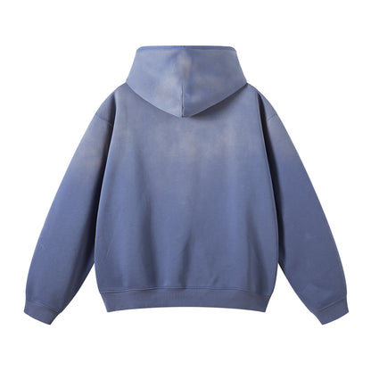 Valvera Heritage Collection (Denim Blue)Streetwear Unisex Monkey Washed Dyed Fleece Hoodie