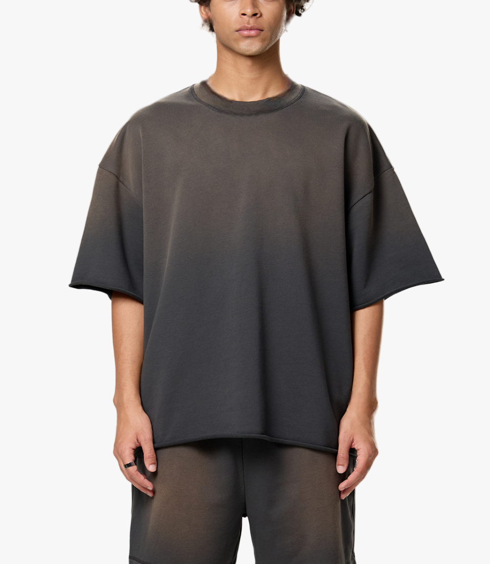 Valvera Basics Sun Fade Raw Edge T-Shirt - Valvera