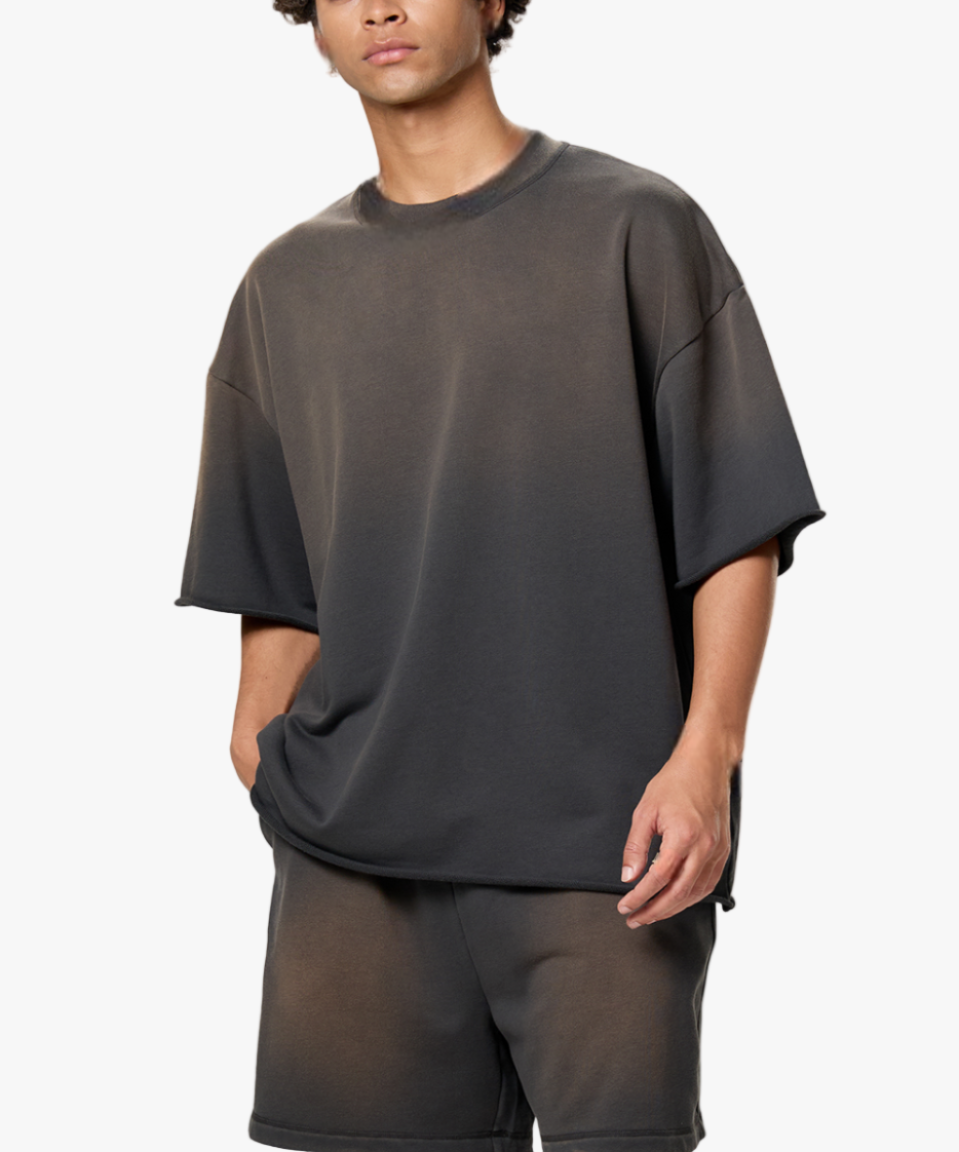 Valvera Basics Sun Fade Raw Edge T-Shirt - Valvera