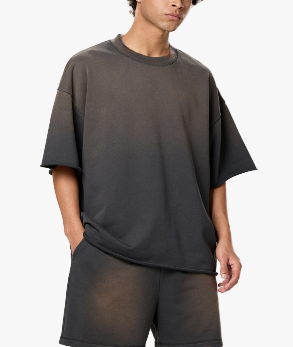 Valvera Basics Sun Fade Raw Edge T-Shirt - Valvera