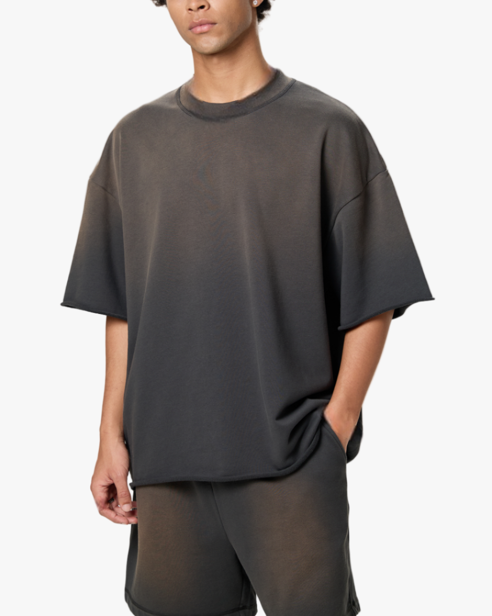 Valvera Basics Sun Fade Raw Edge T-Shirt - Valvera