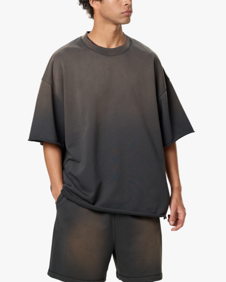 Valvera Basics Sun Fade Raw Edge T-Shirt - Valvera