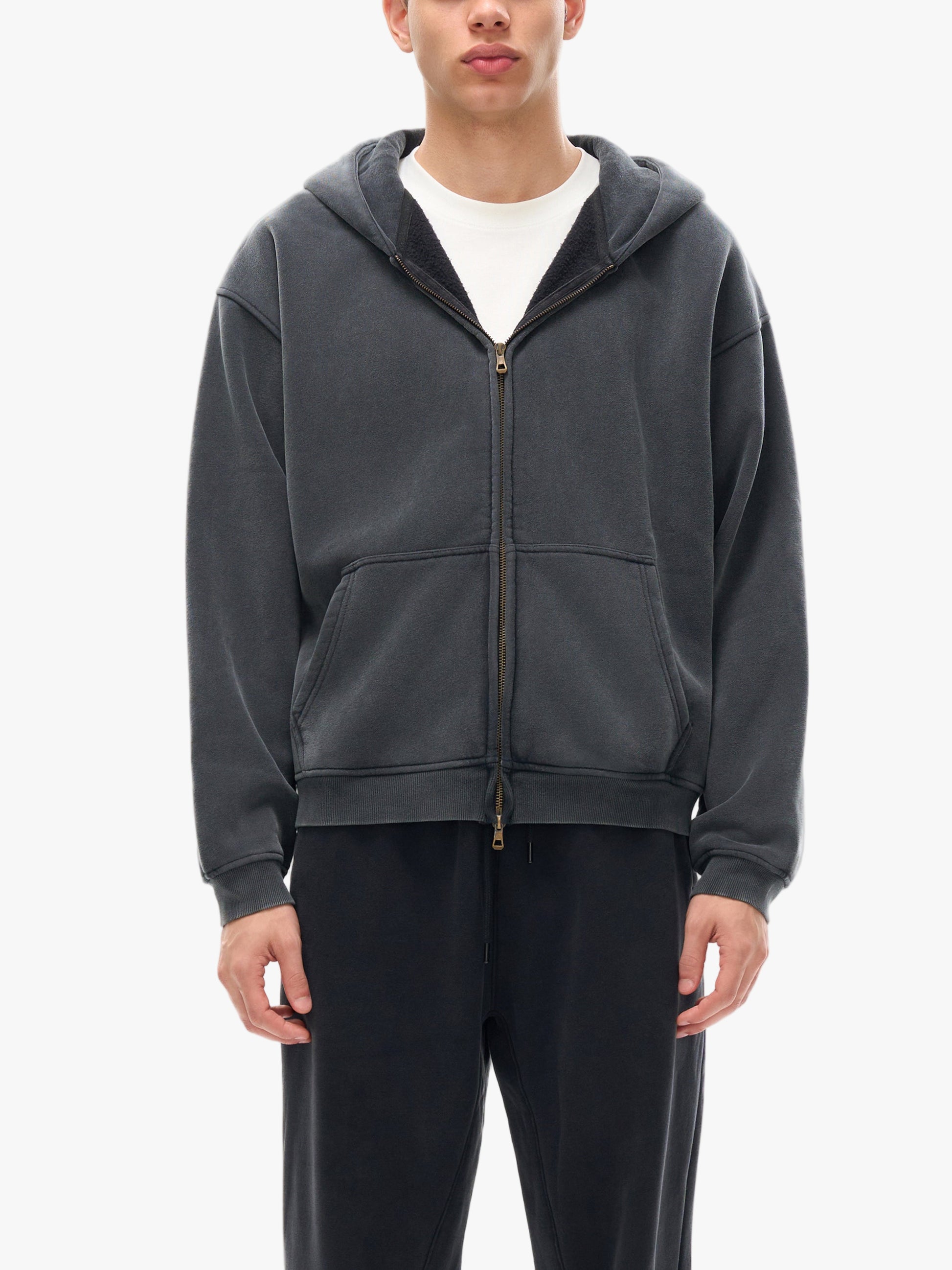 Valvera Basics Zip-Through Boxy Fleece Hoodie - Valvera