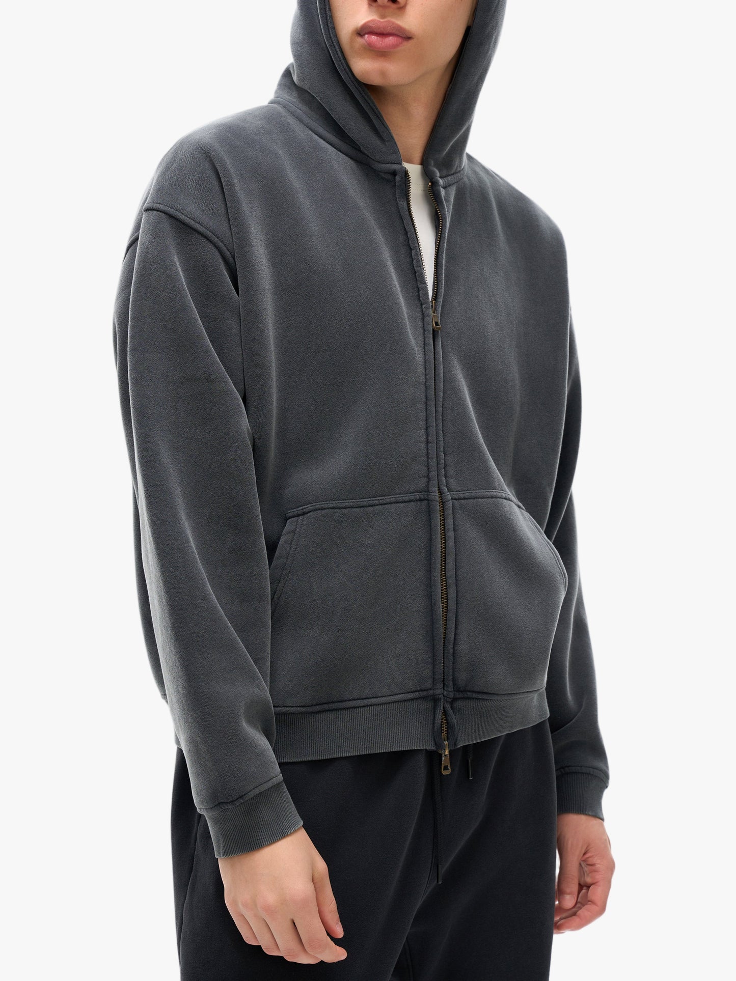 Valvera Basics Zip-Through Boxy Fleece Hoodie - Valvera