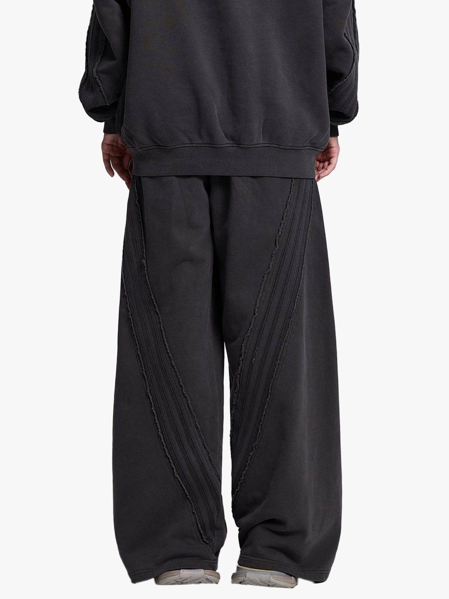 Valvera Basics Snow Washed Tape Raw Edge Sweatpants - Valvera
