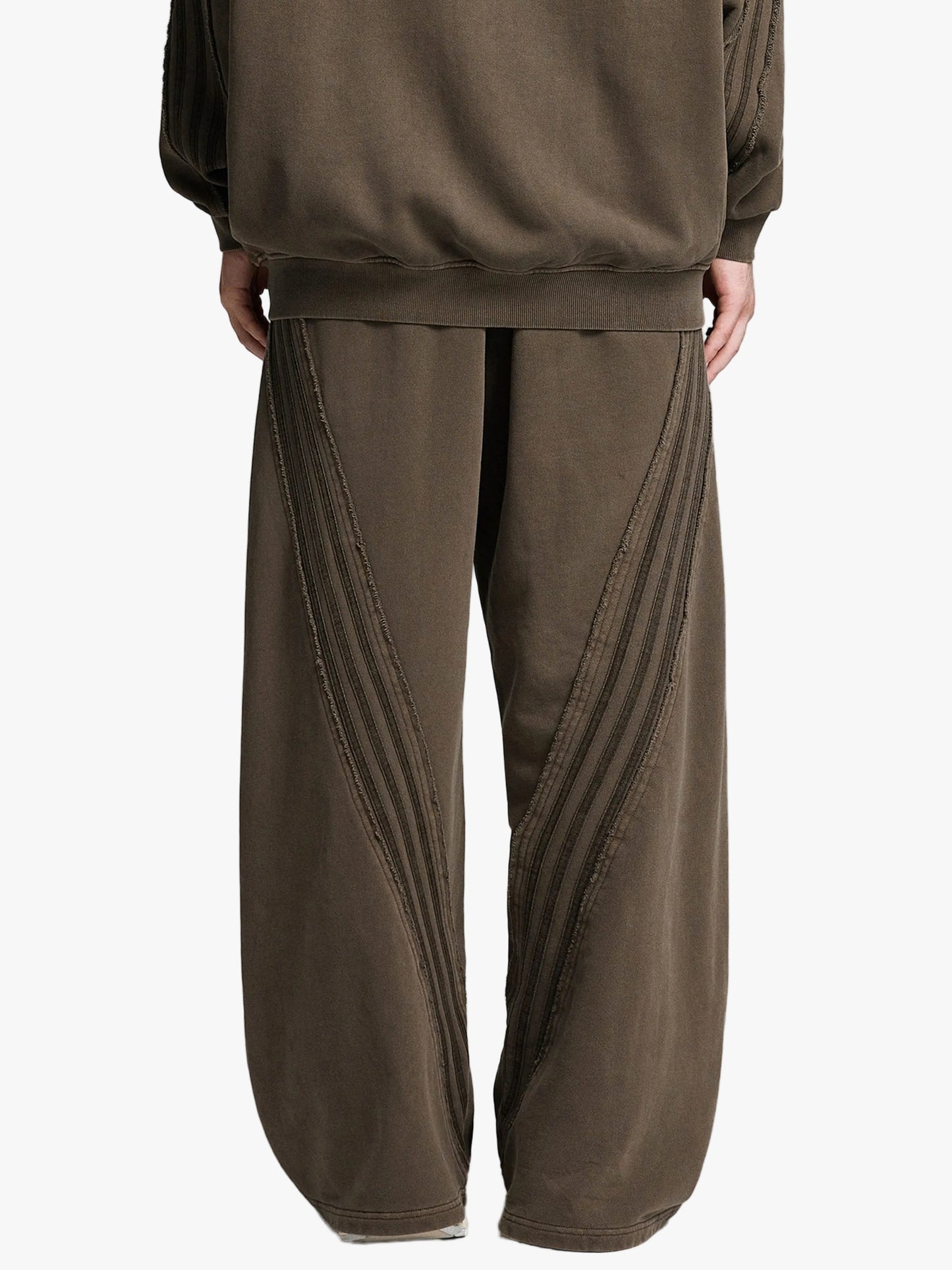 Valvera Basics Snow Washed Tape Raw Edge Sweatpants - Valvera